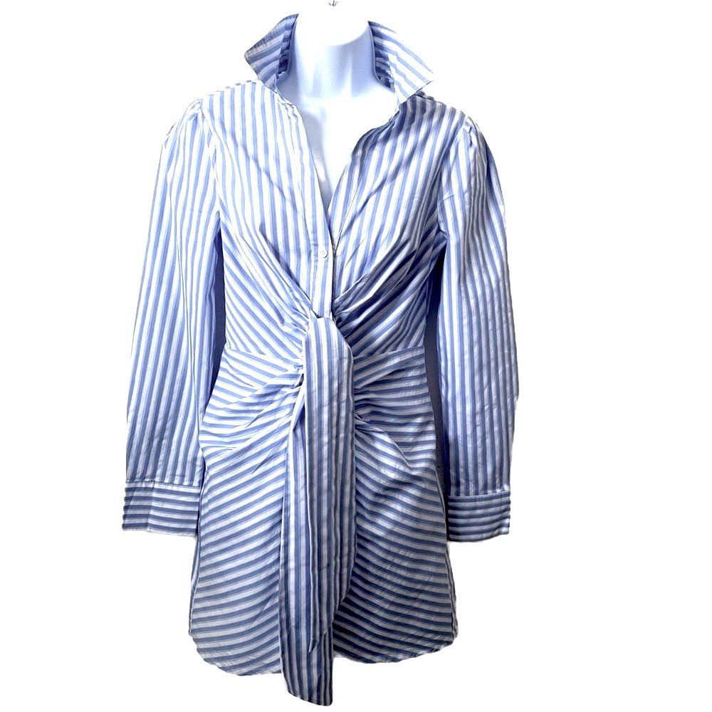 VICI,  Striped Tie Front Shirt Dress